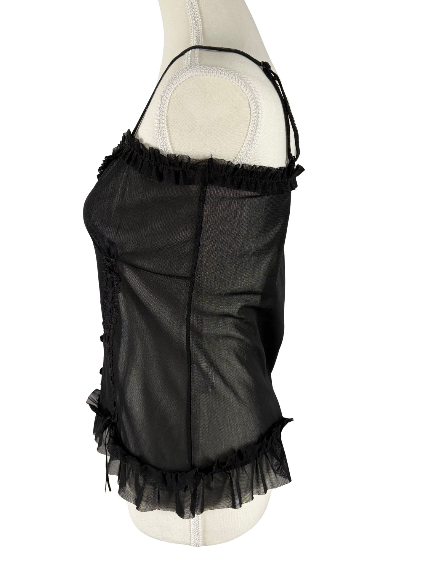 Nanette Lepore Sheer black cami top