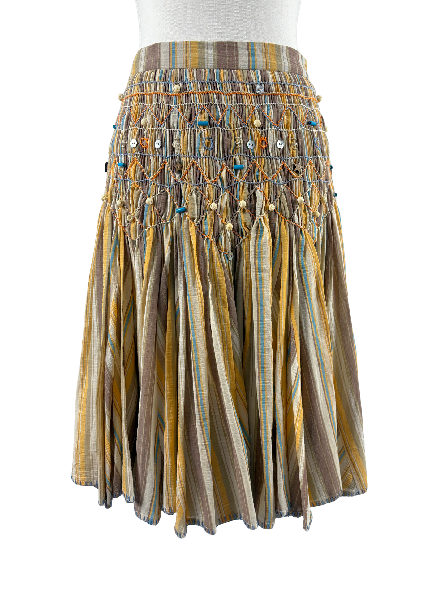 Matthew Williamson Striped Embellished Deadstock Skirt