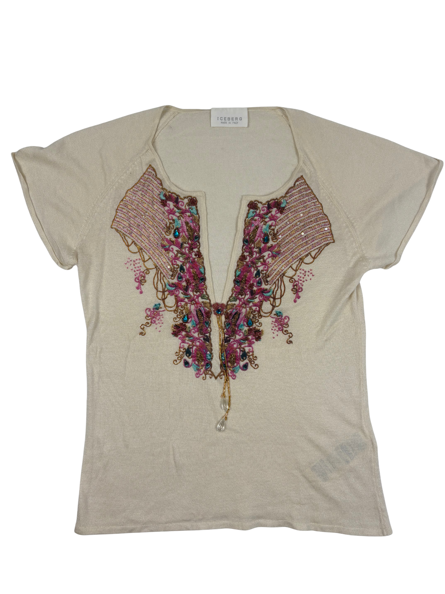 Iceberg beaded Silk knit top