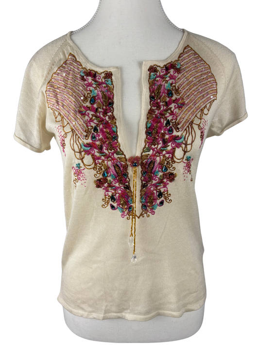 Iceberg beaded Silk knit top