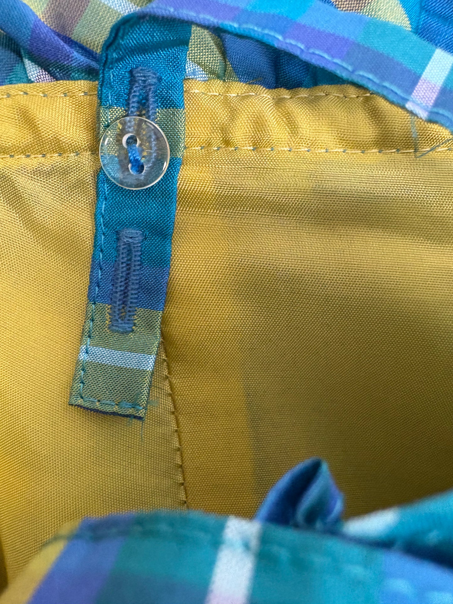 Nanette Lepore Blue Silk Check Corset Top