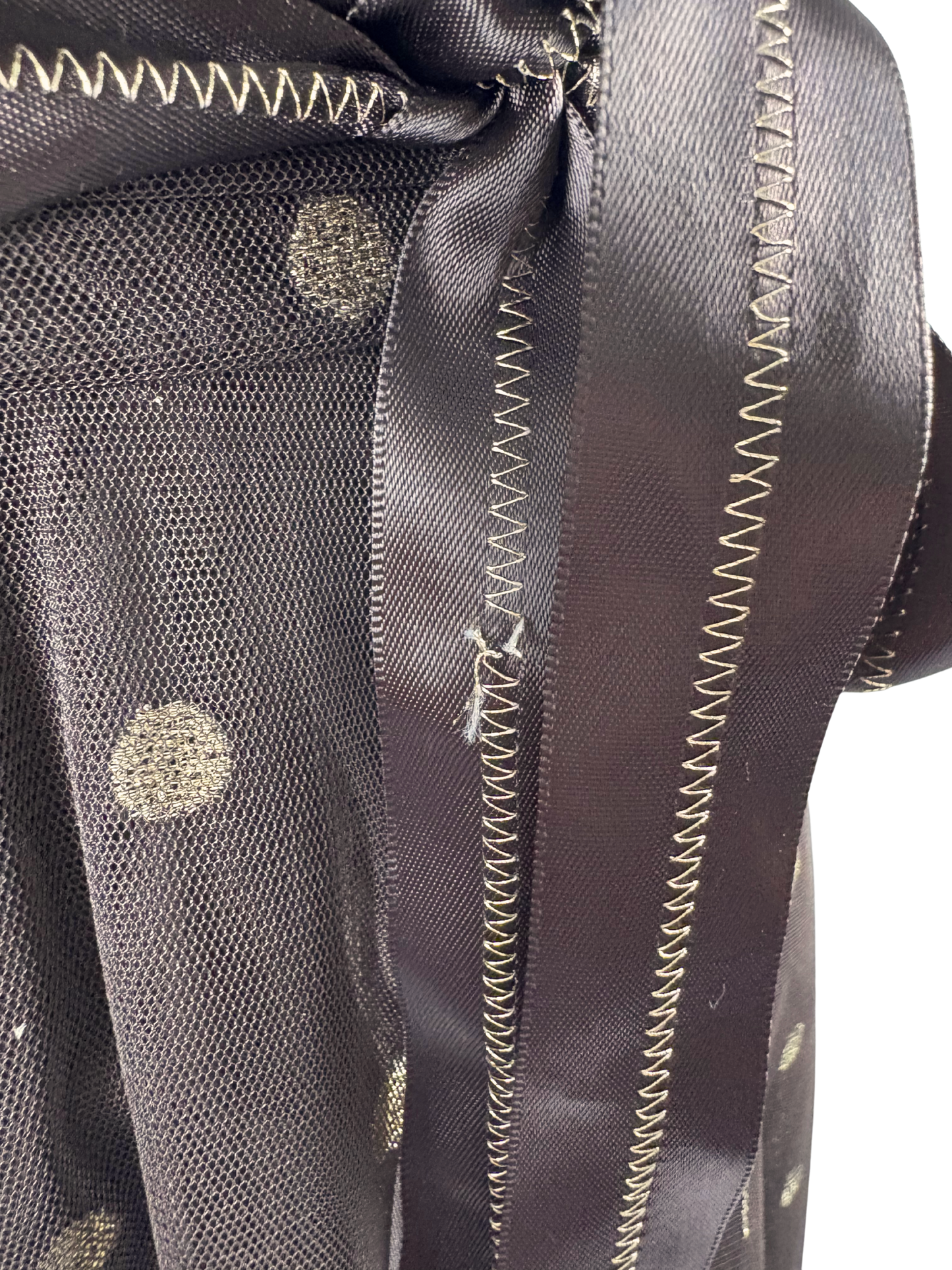 BCBGMAXZRIA Brown Polka Dot Tulle Dress