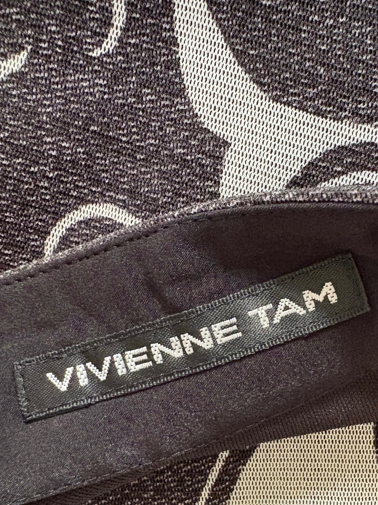 Vivienne Tam Charcoal Wave Deadstock Skirt