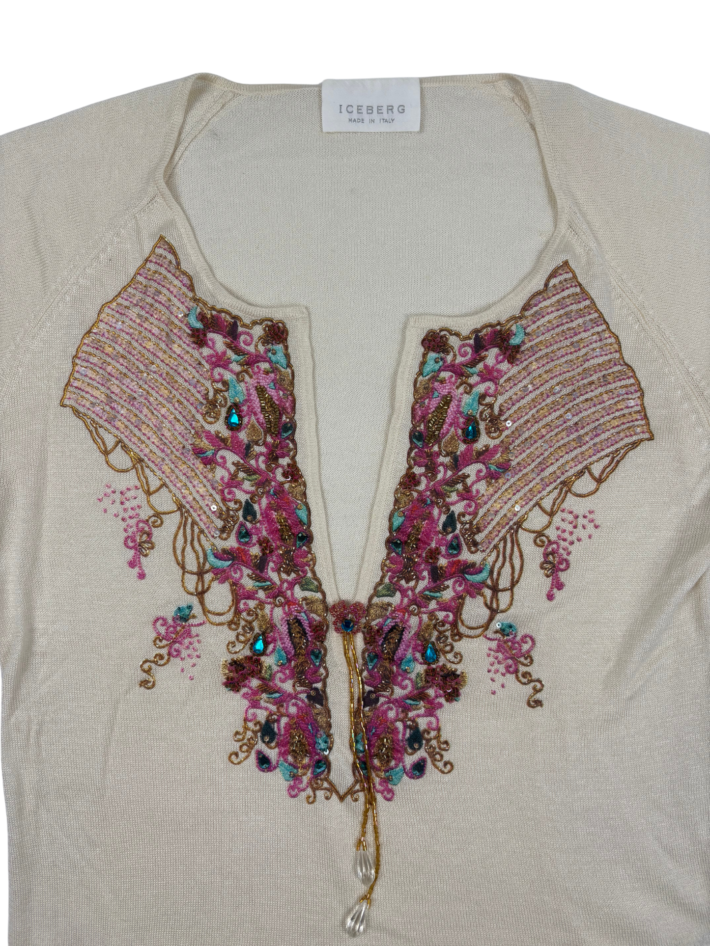 Iceberg beaded Silk knit top