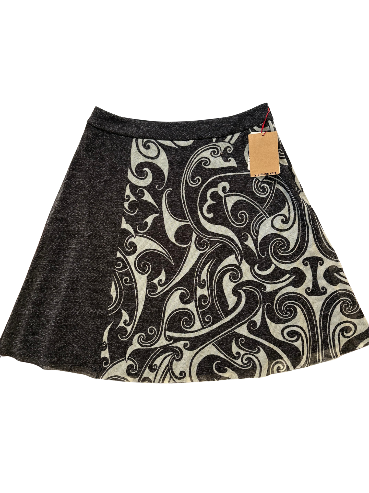 Vivienne Tam Charcoal Wave Deadstock Skirt