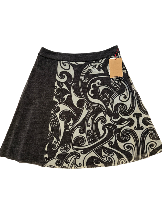 Vivienne Tam Charcoal Wave Deadstock Skirt