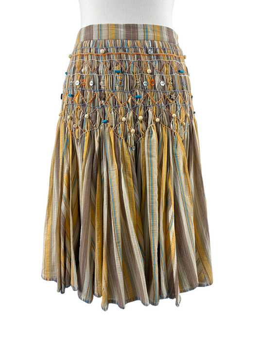 Matthew Williamson Striped Embellished Deadstock Skirt