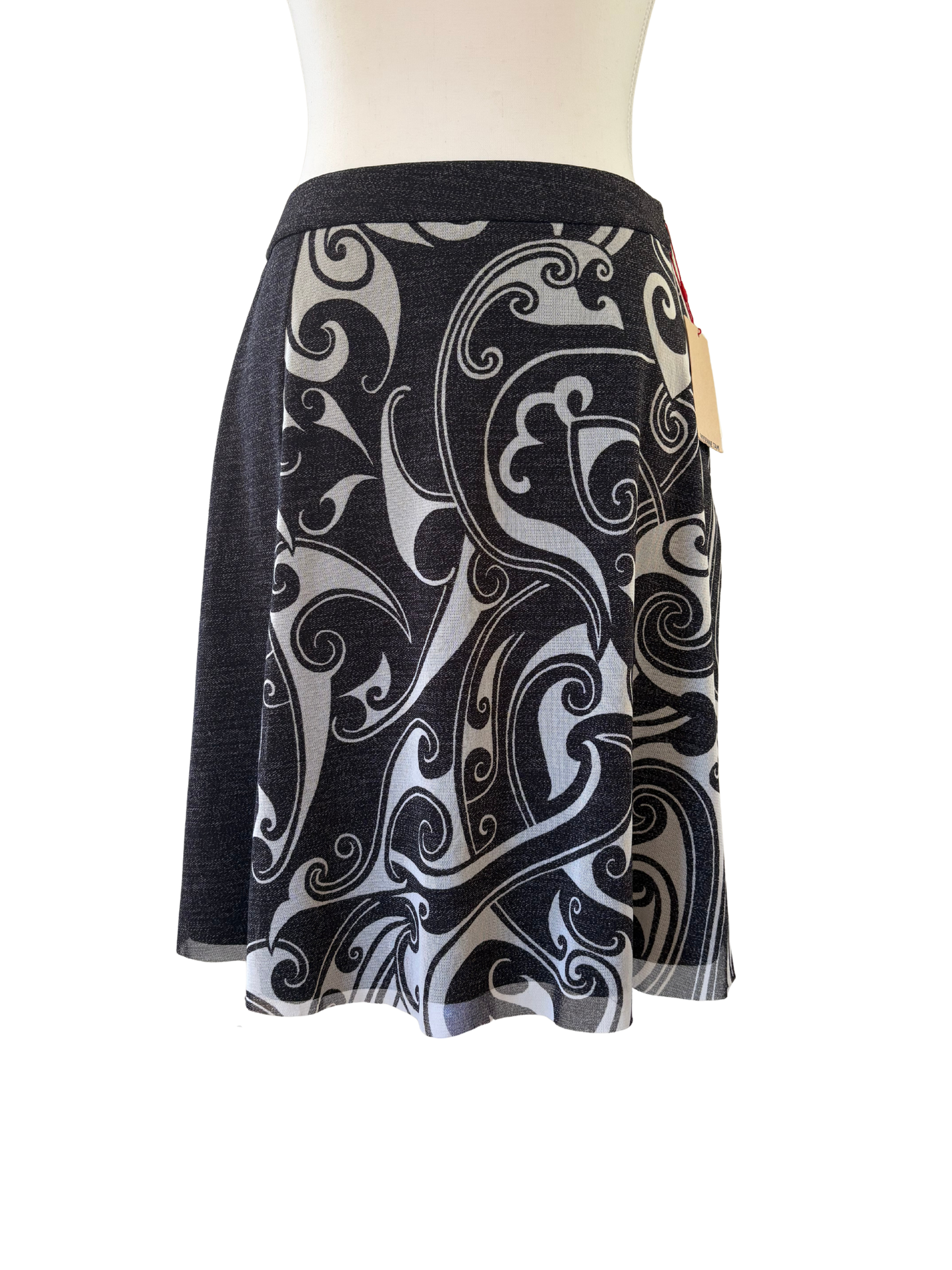 Vivienne Tam Charcoal Wave Deadstock Skirt