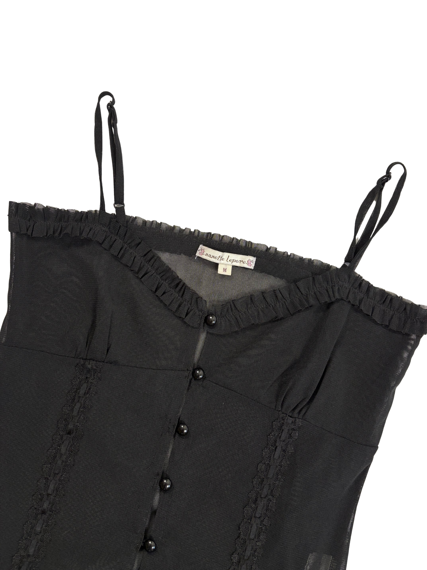 Nanette Lepore Sheer black cami top